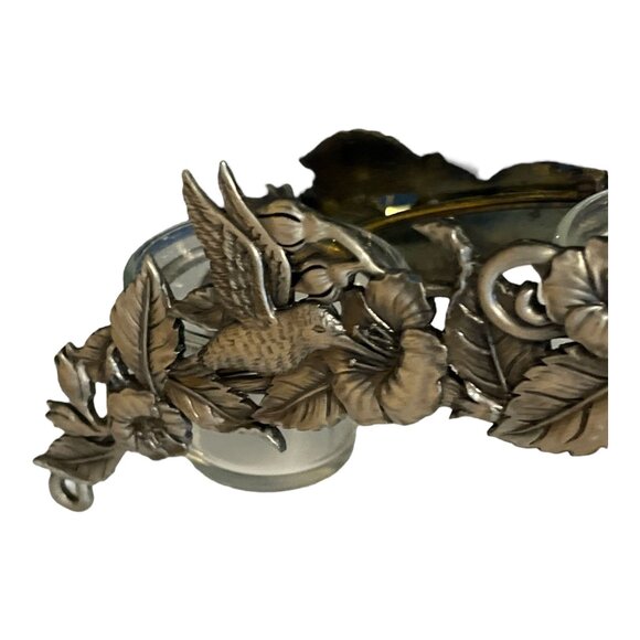 Vintage Spoontiques Hummingbird & Floral Candle Holder Centerpiece – Triple Voti - Picture 4 of 6